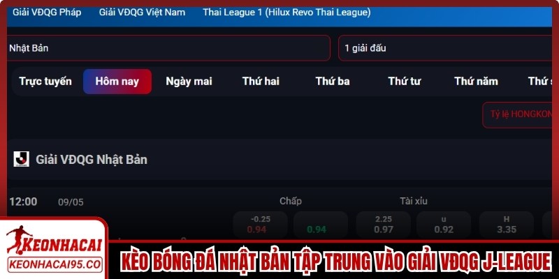 Thị trường kèo bóng đá Nhật Bản chủ yếu tập trung vào giải VĐQG J-League
