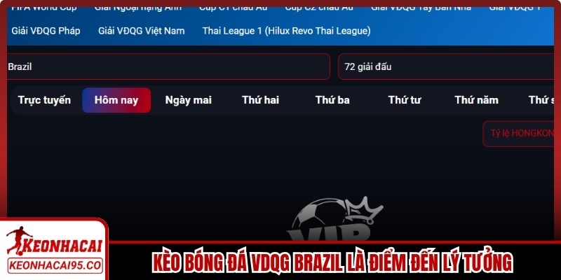 Kèo bóng đá VDQG Brazil là điểm đến lý tưởng cho dân cá cược
