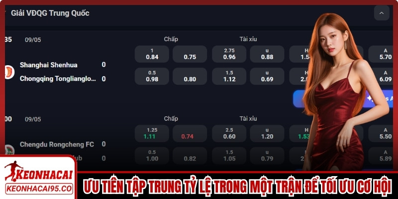 Ưu tiên tập trung một tỷ lệ trong một trận để tối ưu cơ hội