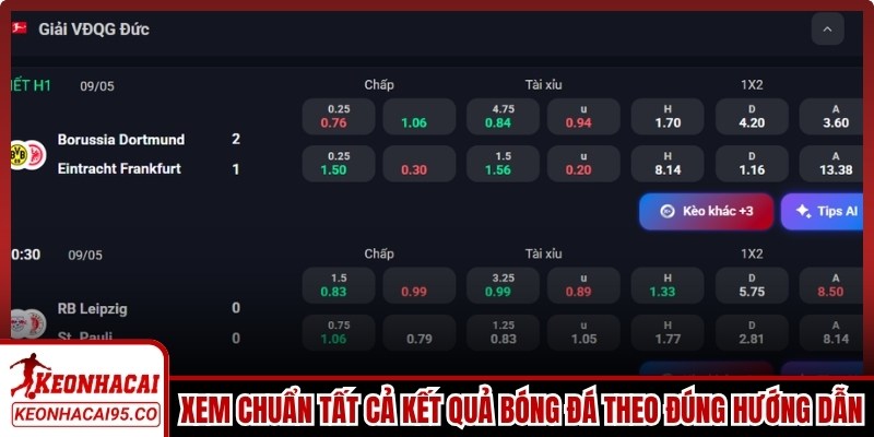 Xem chuẩn tất cả kết quả bóng đá theo đúng hướng dẫn