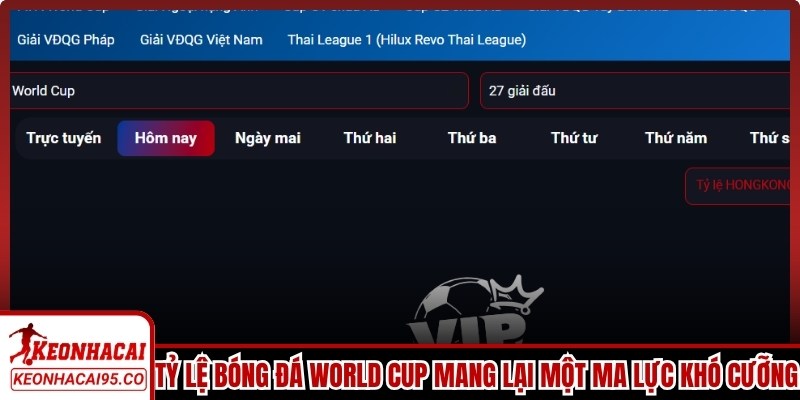 Tỷ lệ bóng đá World Cup mang lại một ma lực khó cưỡng cho người chơi