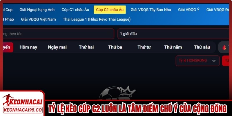 Tỷ lệ kèo cúp C2 luôn là tâm điểm chú ý của cộng đồng người hâm mộ
